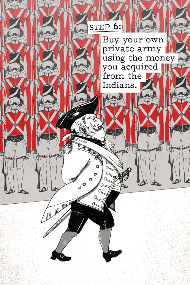 Artwork from 'Colonizing India in 10 Easy Steps' comic.
